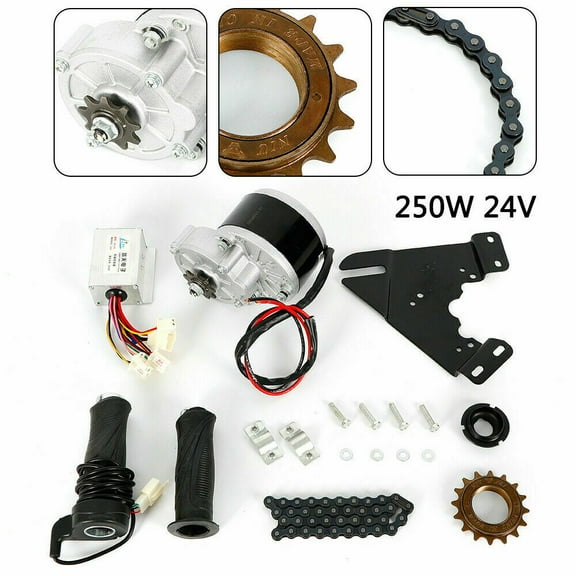 Fetcoi, Electric Bicycle E-Bike 16-28inch Wheel 24V 250W DC Motor Conversion Chain Kit