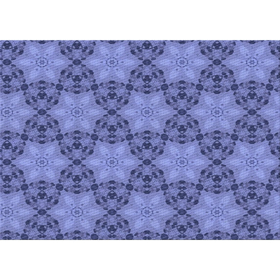 Ahgly Company Indoor Rectangle Patterned Sky Blue Dress Blue Area Rugs, 2' x 5'