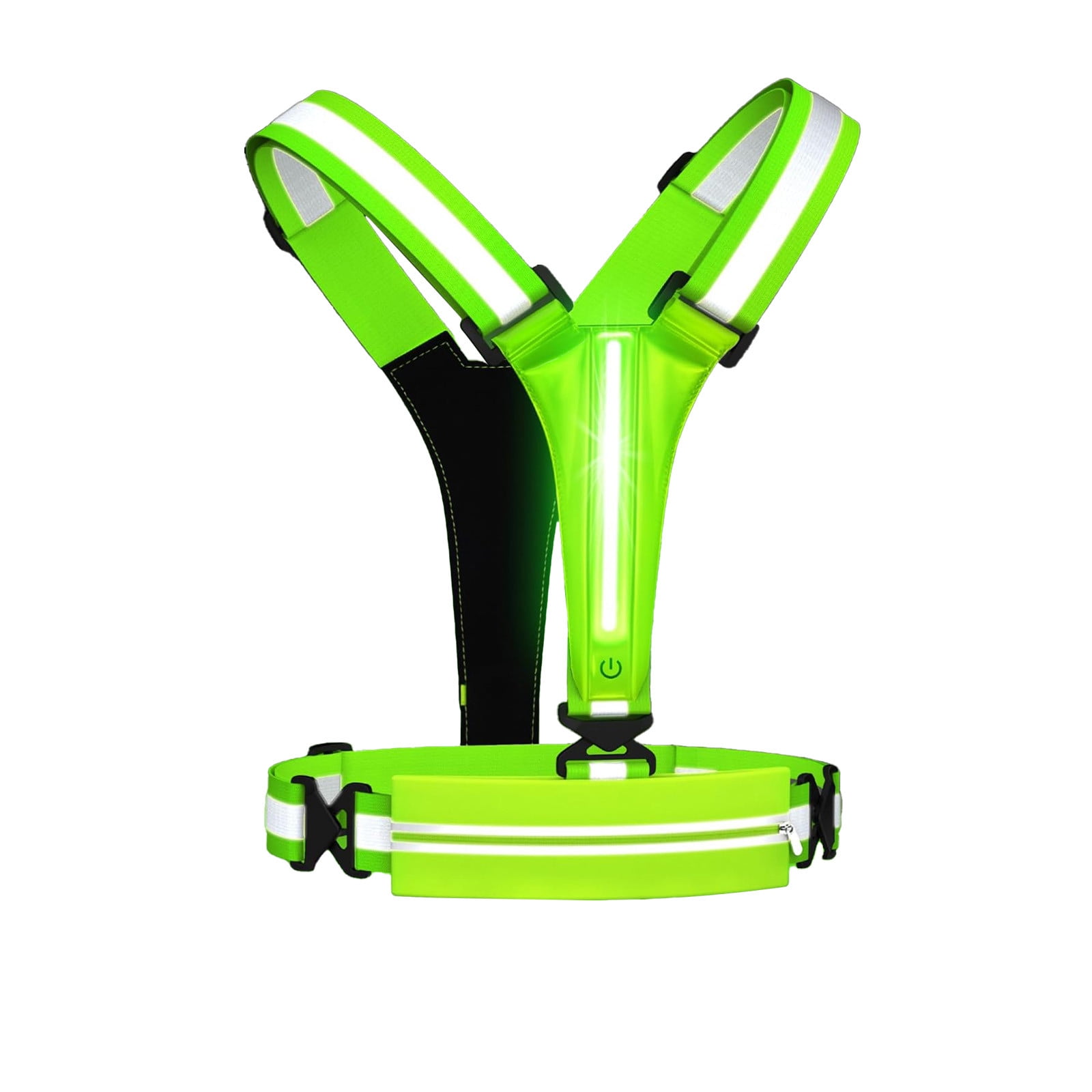 Horivan 2 Counts High Visibility Reflective Running Vest with Rechargeable LED Lights for Night Safety, Adjustable Fit for Men and Women, Outdoor Jogging Gear
