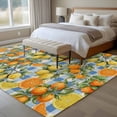 thumbnail image 4 of Large Area Rugs for Living Room Bedroom, Orange Lemons 5'x8' Rug Washable Carpet Runner Indoor Outdoor, Summer Botanical Checkered Farmhouse Non Slip Floor Mats Rug for Kitchen, Bathroom, 4 of 8