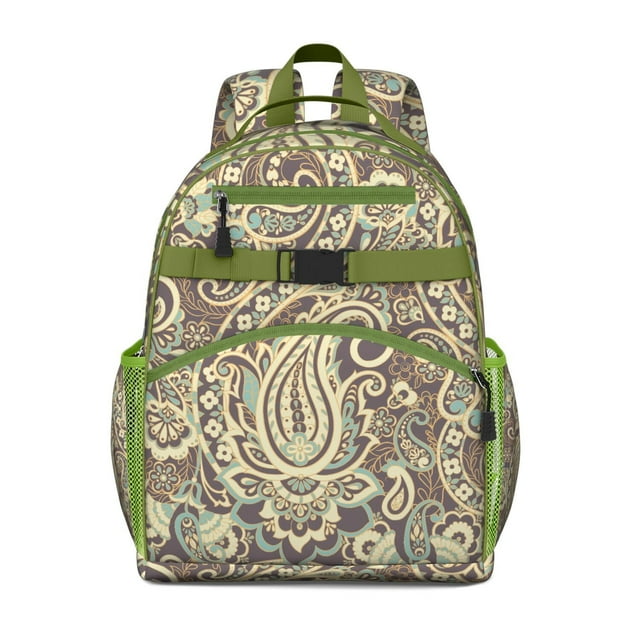 Exotic Chic Paisley Pattern Student Backpack Adjustable Shoulder Straps Chest Strap Lightweight Durable School Backpack For Student And Students