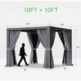 thumbnail image 2 of Sunmthink 10' × 10' Adjustable Louvered Pergola, Outdoor Aluminum Pergola with Curtains & Netting for Backyard, Deck & Poolside, Gray, 2 of 6