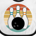 thumbnail image 4 of Inktastic Bowling Pins Ball Bowler Retro Sunset Boys or Girls Baby Bib, 4 of 4