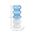 thumbnail image 5 of Sculptural Glass Vase for Living Room Decor - Modern Home Decor Accents with Elegant Stacked Form - Decorative Flower Vase for Room, Bedroom, House, Office, and Table Design - 17", Blue, 5 of 13