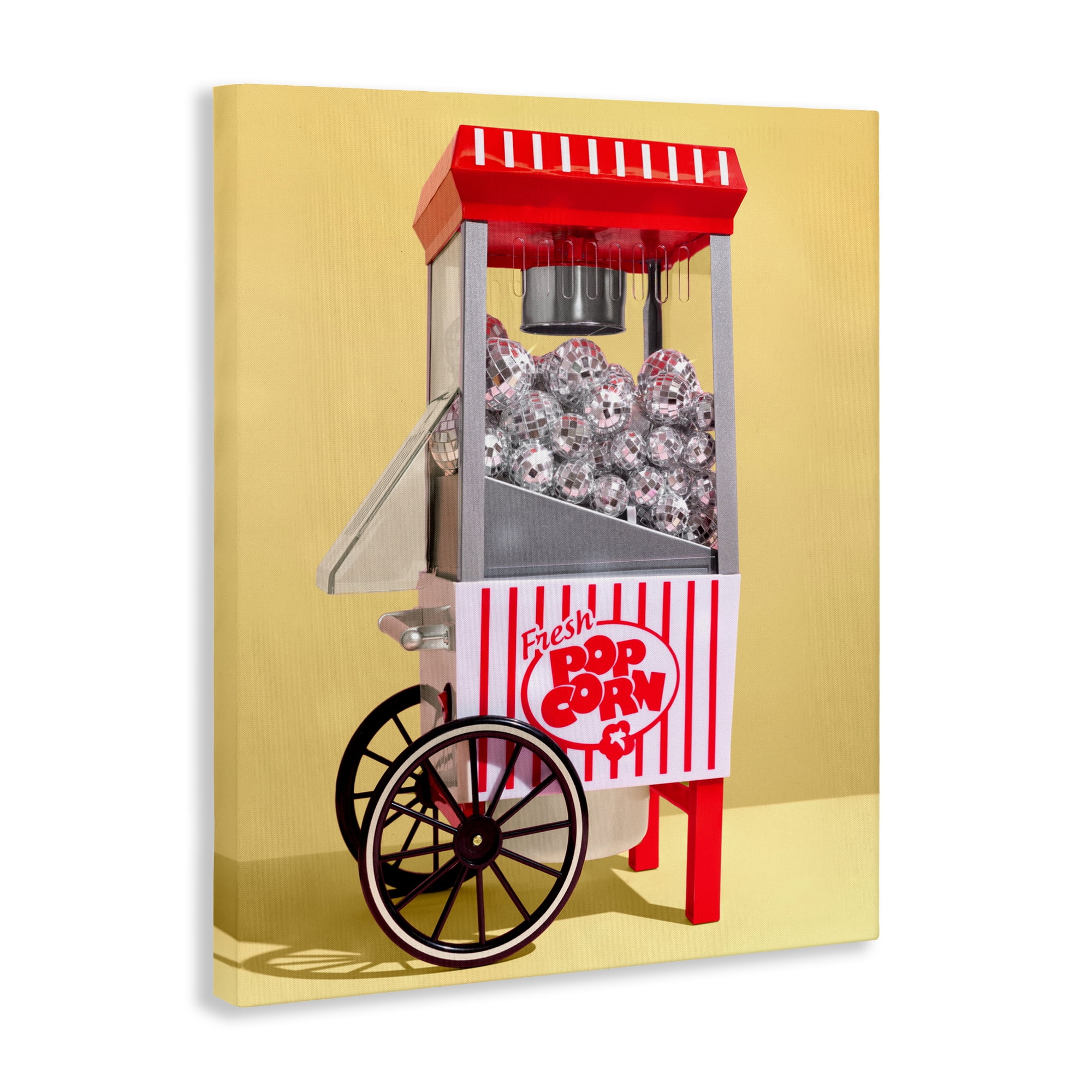 Stupell Industries Disco Popcorn over Yellow Canvas Wall Art, design by LISH Creative