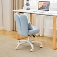 thumbnail image 2 of Ktaxon Teddy Fleece Office Chair, Rabbit Ear Backrest Vanity Chair, Adjustable Swivel Reading Chair for Home Office Light Blue, 2 of 7