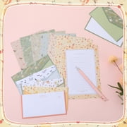 sixwipe 54 Pcs Stationery Set with Envelopes, 36 Writing Paper and 18 Envelopes, Aesthetic Floral Lined Stationery Paper with 40 Round Dot Label Seals for Writing Letters Invitations Poem