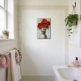 thumbnail image 3 of ZHONGYUTONG Gold and Gray Red Floral Wall Decor Abstract Blooming Flowers Picture Prints Abstract Women Canvas Neutral Art Poster Paintings for Girl Bedroom Bathroom (12.00" x 18.00"), 3 of 5