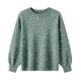 thumbnail image 4 of Sweaters For Women Cozy Knitted Casual Loose Pullover Sweater Fashion Cowl Neck Long Sleeve Sequin Lapel Collar Fall Winter Trendy Tops M Womens Sweaters, 4 of 9
