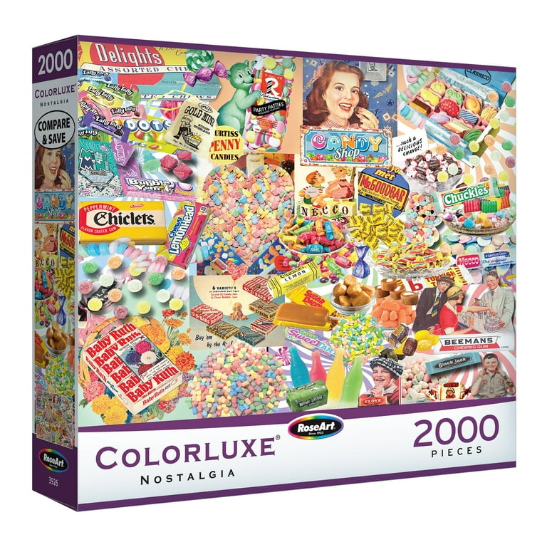 RoseArt Colorluxe 2000-Piece Retro Pastel Candy Adult Interlocking