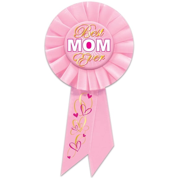 Best Mom Ever Rosettes, 3¼" x 6½", Pack of 3