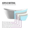 thumbnail image 3 of Vanity Art 71" x 29" Acrylic Freestanding Bathtub Contemporary Soaking Tub with Overflow and Pop-Up Drain, VA6903, 3 of 5