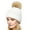 White, variant on Womens Winter Beanie Hats with Pom Pom Slouchy Cable Knitted Warm Ski Cap Gray