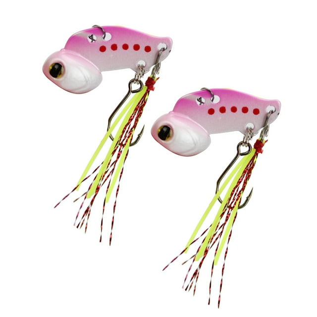 pitrice 2 Pcs Appât de Pêche Légèreté Appâts Métal Portable Pratique Rangement Facile Grand Application Leurre Mer Extérieur Maison Rose Rose
