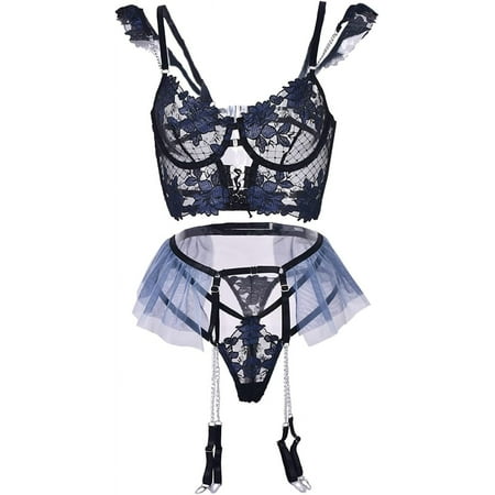 MAOYA Women Lingerie Sexy Teddy One-Piece Lace Babydoll Fishnet BabyDoll Bodysuit Nightie