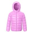 thumbnail image 2 of Girls' Winter Jacket Quilted Puffer Jacket Hood Outerwear Coat for Girls(Purple,3-4Y), 2 of 4