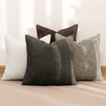 thumbnail image 3 of SUSIELADY Set of 4 Decorative Throw Pillow Covers 20x20 Inch, Soft Chenille Cushion Covers for Couch Sofa Bed, Boho Farmhouse Style for Living Room & Bedroom Decor, Brown, 3 of 7
