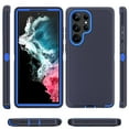 thumbnail image 6 of Xhy Samsung Galaxy S23 Ultra Case with Lens Protector Military Grade Heavy Duty Protection 3 in 1 Shockproof Armor Rugged Durable Detachable for Galaxy S23 Ultra Phone - Dark Blue+Blue, 6 of 7