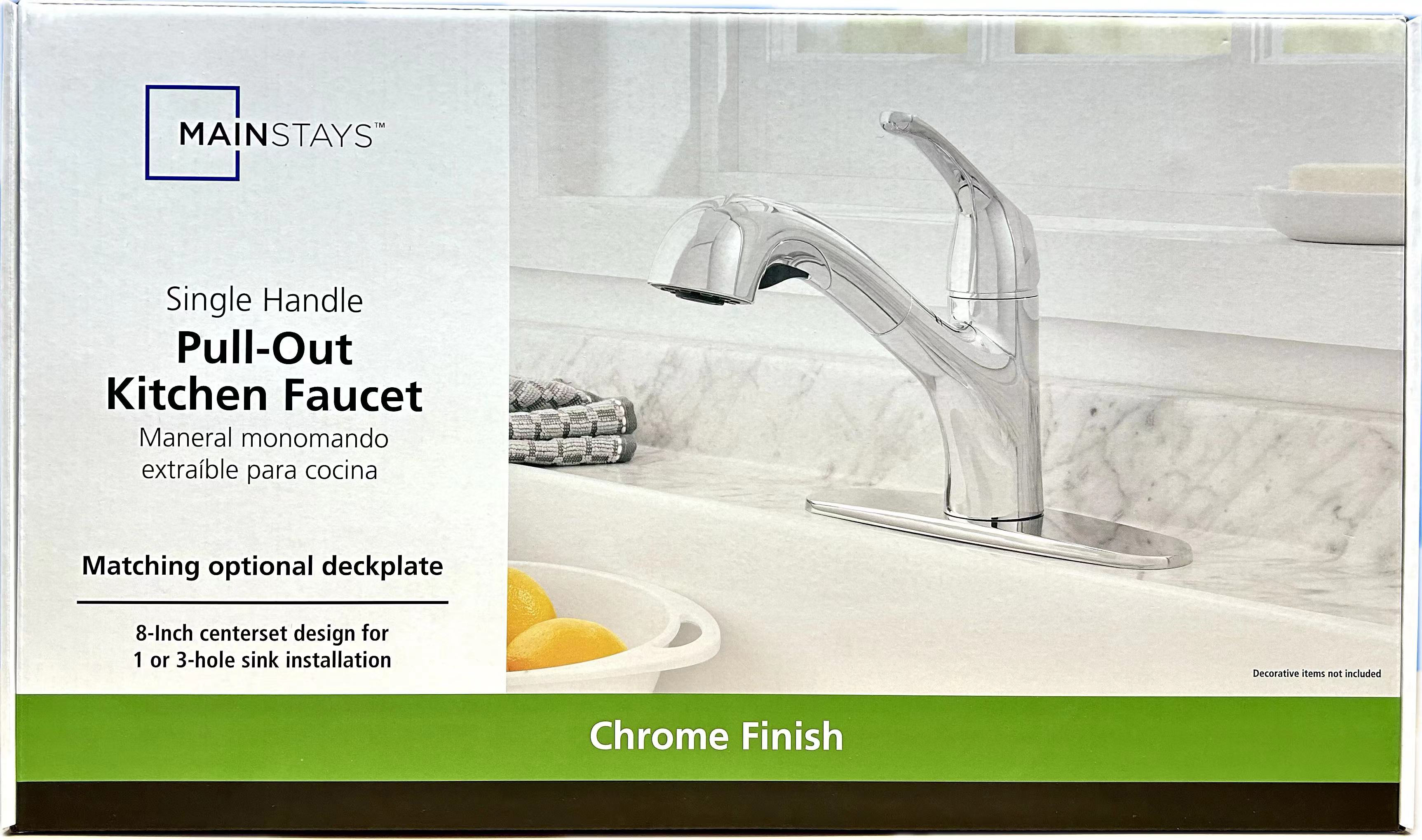 MAINSTAYS PULL OUT KITCHEN FAUCET IN CHROME