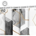 thumbnail image 6 of Grey Modern Shower Curtain for Bathroom, Gray Geometric Art Decor Waterproof Bath Curtain, Abstract Fabric Shower Curtain Sets for Home Decor, 72x72 Inch, 6 of 6