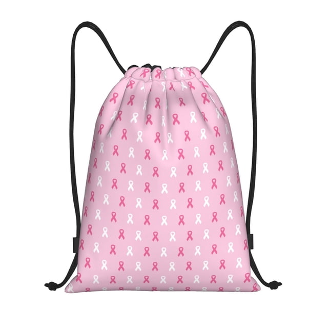 Xecao Breast Cancer Awareness5 Pattern Sports Drawstring Backpack - String Swim Gym Bag with Wet Proof Pocket for Women&Men-Small