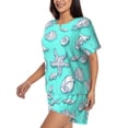 thumbnail image 2 of Naloa Seashell And Starfish Women's Short-Sleeved Pajama Set, Loungewear, Summer pajamas, Breathable Cozy - X-Large, 2 of 9