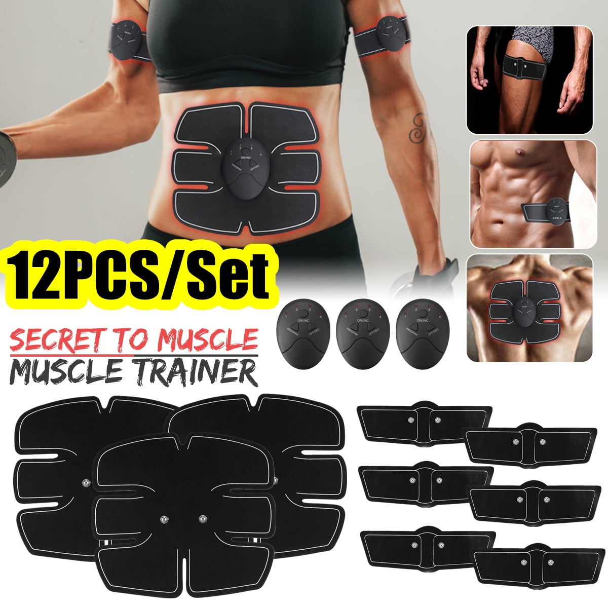 ABS Stimulator Toning Belt, EMS Abdominal Muscle Trainer Toning Belt Smart Training Body Building Ab Core Toners Home Workout Fitness