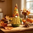 thumbnail image 3 of Gumesh Fall Decoration Harvest Thanksgiving Decorations Gnomes Plush Elf Dwarf Doll Figurine with Pumpkin Autumn Maple Leaves, 3 of 5