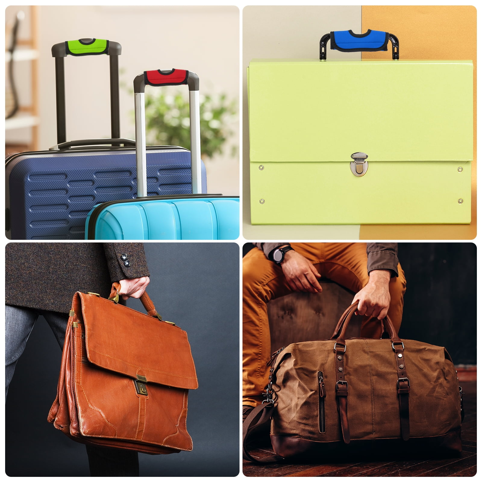 Unique Bargains Luggage Handle Wrap Hollow Neoprene for Travel Bag Wine Red