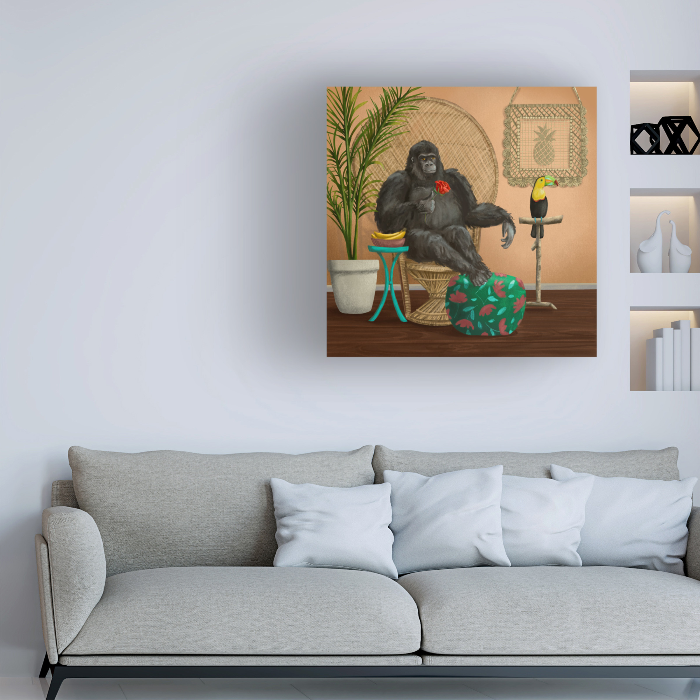 Canvas Wall Art - Christine Rotolo 'Animals of Leisure 2' Wall Art for Living Room, Bedroom, or Office DÃ©cor by Trademark Fine Art - 18 x 18 Inches
