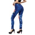thumbnail image 3 of CLOOCL Women's Imitation Jeans Print Yoga Fitness Leggings Outdoor Exercise Workout High Waist Leggings, 3 of 13