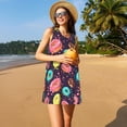 thumbnail image 3 of Balery Donuts1 Vestidos de verano para mujer con estampado: vestido holgado sin mangas, vestido playero informal y cómodo para días calurosos., 3 of 7