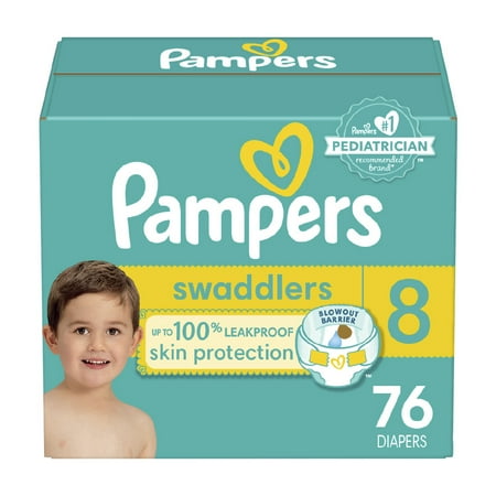 Pampers Swaddlers Baby Diapers, Size 8, 76 Count (Select for More Options)