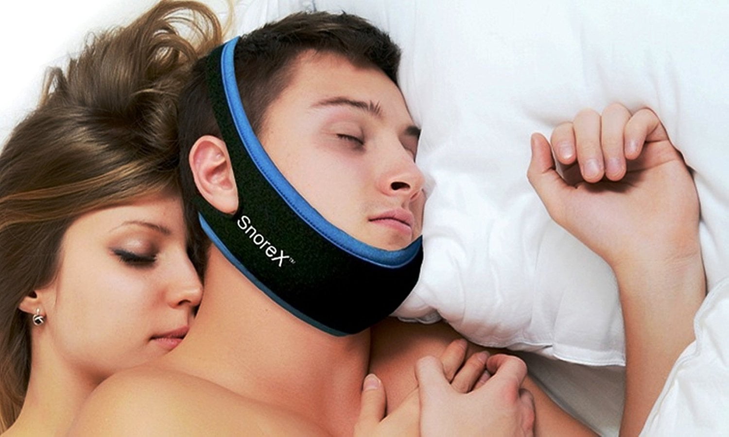SnoreX Anti Snoring Chin Strap - Stop Snoring Anti Snore Snoring Solution Sleep Aid Device - Fully Adjustable Jaw Strap