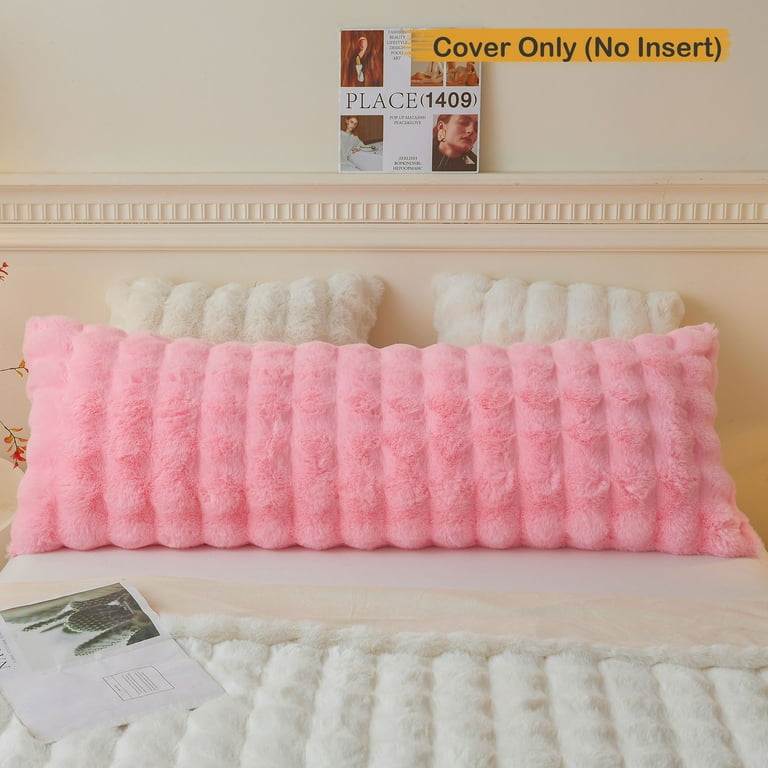 Bed Pillow Amazon Body Pillow Case LIFEREVO Fluffy Faux Rabbit Fur