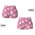 thumbnail image 5 of Kdxio Rabbit Holding Flowers Print Workout Shorts for Women Seamless Soft Smooth Gym Yoga Scrunch Active Shorts, 5 of 9