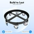 thumbnail image 6 of 55 Gallon Drum Dolly with 8 Swivel Casters Wheel, 2000lbs Heavy Duty Barrel Dolly Cart, Trash Can Cart, Non Tipping Multi Functional Rolling Hand Truck for Factory, Garage, Warehouse, 6 of 9