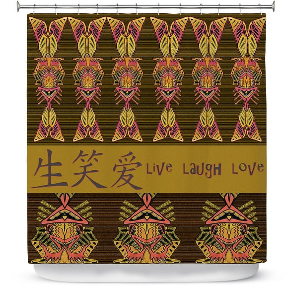 Shower Curtains 70" x 73" from DiaNoche Designs by Susie Kunzelman - Japanese Live Laugh Love