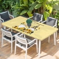 thumbnail image 2 of Yellow Sunflowers Table Cloths for 4 Foot Rectangle Tables, Gnomes Farmhouse Botanical Bee Patio Waterproof Elastic Fitted Tablecloths, Washable Rectangular Table Cover for Camping, 2 of 8