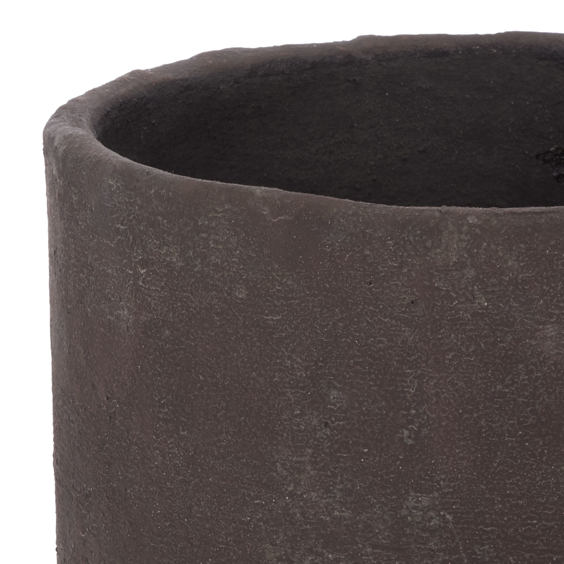 Safavieh 15.4" x 15.4" x 17.3" Round Brown Cement Bamboo Plant Pot