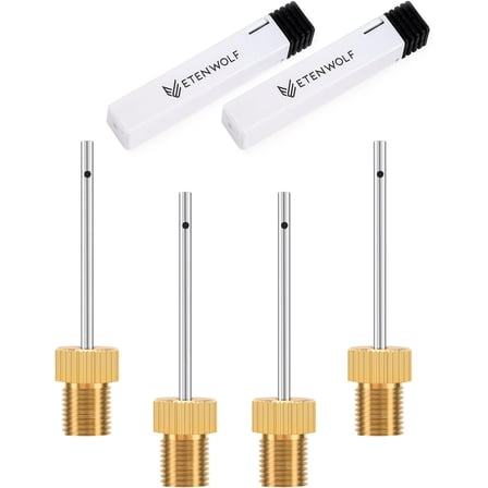 ETENWOLF Brass Ball Pump Needles with Storage Case, No Break Heavy Duty Air Pump Needles for Balls, Stainless Steel Body