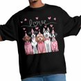 thumbnail image 4 of Camisetas gráficas casuales de manga corta con diseño de perro rosa y corazones de amor para hombre, 4 of 8