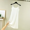 thumbnail image 2 of Ujnder Women's Comfortable Solid Color Plus Size Sleeveless Short Nightgown Loose Fit White L, 2 of 4
