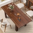 thumbnail image 3 of Hawsaiy 59–77" Extendable Farmhouse Dining Table for 6–8, Rectangular Space-Saving Kitchen Table with Hidden Leaf for Dining & Work, Walnut, 3 of 9