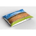 thumbnail image 2 of Ambesonne Brick Pillow Sham 2 Pack, Field Urban Sky, 26"x20", Red Green, 2 of 3