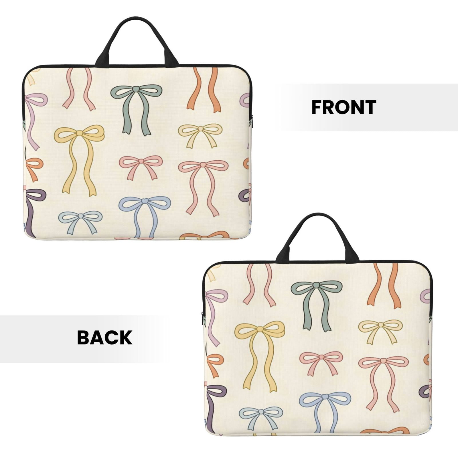 Laptop Sleeve Bag For Women Men 14inch Waterproof Durable Protective Computer Carrying Cover Handle Laptop Case Bag Colorful Bows (5)