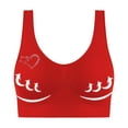 thumbnail image 2 of SMihono Bras for Women No Underwire Everyday T Shirt Bra Cute Star Heart Print Bralettes Back Smoothing Anti-Sagging Breasts Bralette Red XXXL, 2 of 6