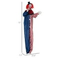 thumbnail image 3 of HOMCOM 6' Clown Animatronic, Life Size Outdoor Halloween Decoration with Motion Activated Sound & Light Up Eyes, 3 of 9