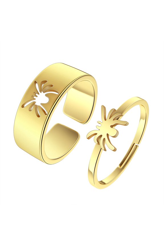 2pcs Spider Matching Promise Ring for Couples - Remember Your Most Fragrant Moment of Your Relationship Journey