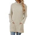 thumbnail image 3 of TEMOFON Long Sleeve Tops for Women Casual Turtleneck Pullover Fall Loose Tunic Lightweight Sweaters Knit Tops for Lady with Pocket, 3 of 8